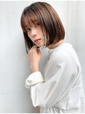 【mee.】ハセガワヒトシ ショート　シアーオレンジ　ボブ