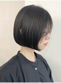 会社や学校でも◎黒髪風ミニボブ 前下がり イルミナカラー
