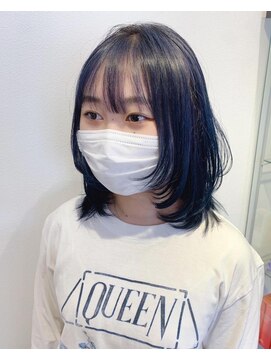 ネオヘアー 曳舟店(NEO Hair) レイヤーカット/ブルーカラー/顔まわりレイヤー/ブリーチ/曳舟