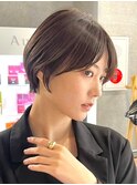 30代40代大人女性/前髪ありショートボブ/ショートヘア/髪質改善