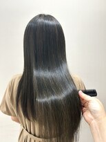 ヘアーライズ 池袋東口店(hair RISE) 艶々メテオストレート&白髪ぼかしハイライトオリーブカラー