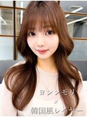 ヨシンモリ韓国ヘアミディアムくびレイヤー小顔似合わせカット