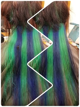 クリア 美容室 2色の組み合わせ☆高発色インナーカラー