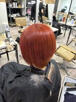 アジールヘア 所沢プロペ通り店(agir hair)&nbsp;ビビットオレンジワイドバング美髪ケアブリーチ所沢韓国