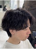 熊本　波巻き　パーマ　アップバング　ツーブロックMEN'S HAIR