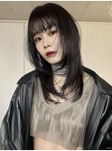 xカット//ホワイトグレージュ/レイヤーカット/チェリーブラウン