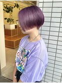 20代30代40代　刈り上げハンサムショート/パープルカラー
