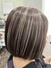 カット+カラー+白髪ぼかしハイライト+トリートメント ￥24200～