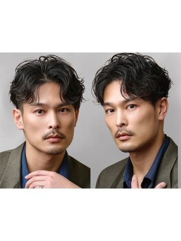 《圧倒的な色気と清潔感》トレンドを押さえたパーマで,抜け目ないカッコよさを[渋谷/メンズビジネスヘア]