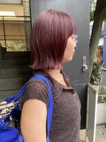 テテ ニコ(tete nico)&nbsp;切りっぱなしボブボルドーカラー
