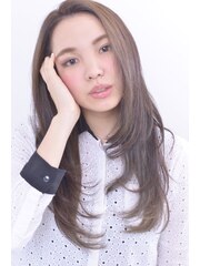 [buzz- Hair make] 内巻きナチュラルストレートロング　縮毛矯正