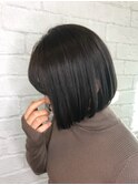前髪アリ／切りっぱなし／ミニボブ
