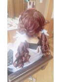 編み込みツインテールお花(^O^)