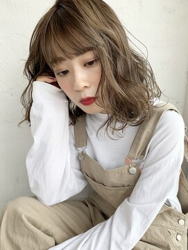 アイティー バイ アルバム 中野店(IT by ALBUM) ミディアム波打ちウェーブ_オリーブカラー_86570