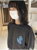 【三ツ井純】パッツン前髪黒髪アンニュイ外ハネボブ透明感カラー