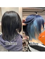 コワファーストナガサキシャンプーボーイ(COIFF1RST NAGASAKI SHAMPOO BOY)&nbsp;ネイビーブルー×水色インナー☆