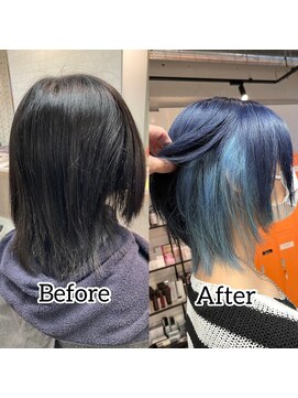 コワファーストナガサキシャンプーボーイ(COIFF1RST NAGASAKI SHAMPOO BOY) ネイビーブルー×水色インナー☆