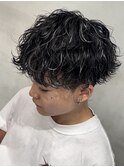 ブリーチカラーツイストスパイラルパーマメンズパーマメンズヘア