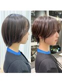 ショートボブ髪型30代40代50代前髪あり前髪なし【橋本】