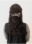 ゆるふわ波巻きハーフアップヘアセット