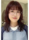 ミディアムくびレイヤー小顔カット艶髪姫カット20代30代40代