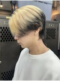 【GEEKS渋谷】センターパートウルフ/エンドカラー/ブロンド/韓国