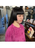 重め前髪・姫カット黒髪ロング＊