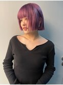 【KASUMI天神美容室】ハイトーン×海外レイヤー×ピンクパープル