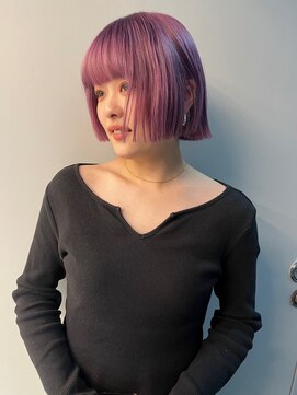 天神美容室 【KASUMI天神美容室】ハイトーン×海外レイヤー×ピンクパープル