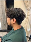 爽やかツーブロック刈り上げ束感アップバング