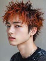 メンズオリノ 西田辺 阿倍野(men's olino)&nbsp;men'sスパイキーショート　オレンジカラー　シャドールーツ