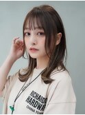 【GEEKS渋谷】イヤリングカラー/アッシュベージュ/ロングウルフ
