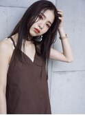 Rumor×暗髪セミウェットストレート【ダークパープルブラウン】