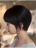 調布透明感カラーレイヤーカットショートヘア顔周りレイヤーボブ