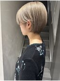 透明感カラーダブルカラーブリーチミルクティーベージュ