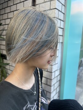 リーホリエ(Lee Horie) ミルクティー×水色 アンブレラカラー 【MOMOKA】