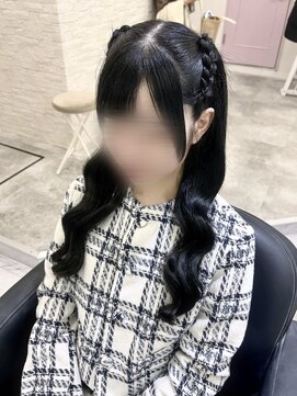 クランリリー 東梅田店(clan lily) 三つ編みハーフツイン/梅田ヘアセット