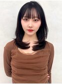 イメチェン/似合わせカット/フルバング/レッドブラウン/中野