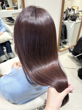 エンス 銀座(Ence) ブリーチなし/スモーキーカラー/髪質改善/グレーブラウン/前髪