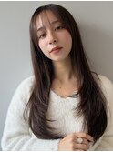 ロングヘア/レイヤーカット/内巻き