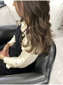 ロングヘア×イヤリングカラー＿ホワイトベージュ＿韓国風＿08