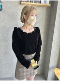 耳掛けボブ×ホワイトミルクティー