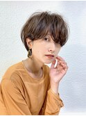 前髪長め大人小顔ショート30代40代50代　藤沢