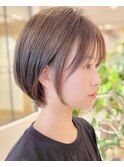 京都大人可愛い20代30代40代50代小顔ショート＊グレーベージュ
