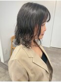 黒髪ミディアムパーマ＊くせ毛風ラフウェーブゆるめパーマ