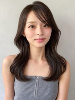 キリ 表参道(kyli)&nbsp;艶感フェイスフレーミング前髪セミディこなれヘア暗めカラー