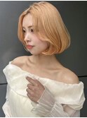タンバルモリ 韓国ボブ ベージュ ヨシンモリ 内巻きボブ　A1103