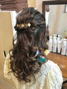 ロカット サロン(Roquat Salon) ウェーブハーフアップアレンジ【ヘアセット　立川/立川南口】