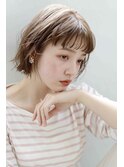 大人可愛い20代30代40代50代小顔ウルフレイヤーボブ丸みショート