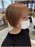 ミルクティーベージュ大人ショート　似合わせカット